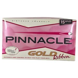 Pinnacle Gold Ribbon Pink Golf Balls 15-Pack Distance & Control Susan G. Komen